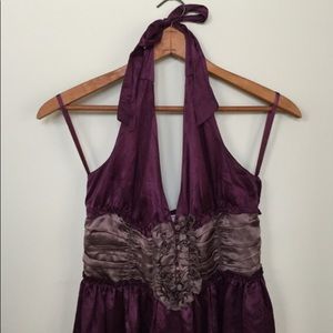 To The Max | Purple Halter Silk Midi Dress